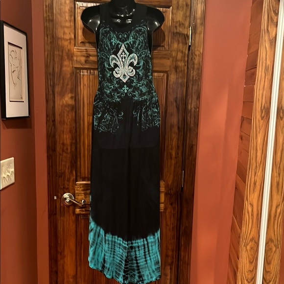 Vocal Black and Teal High-Low Dress - Picture 10 of 14